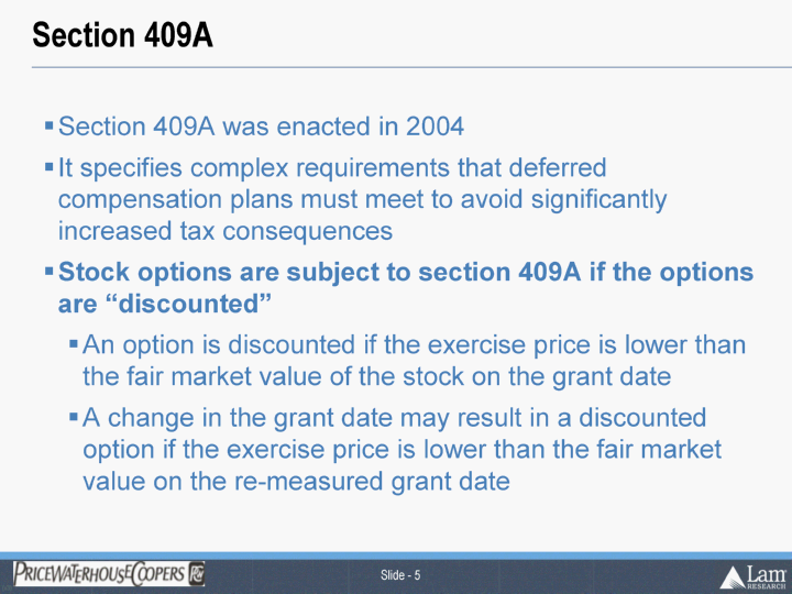 discounted stock options and 409a