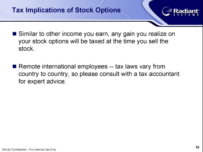 what are the tax implications of selling stock options