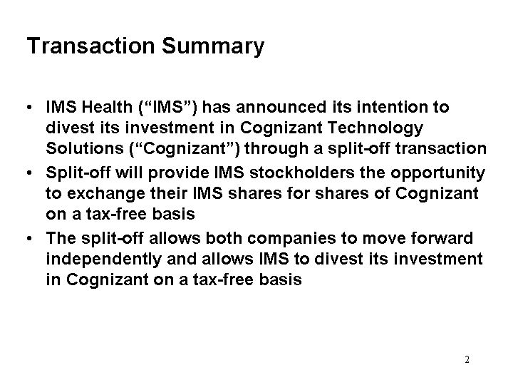 will cognizant stock split