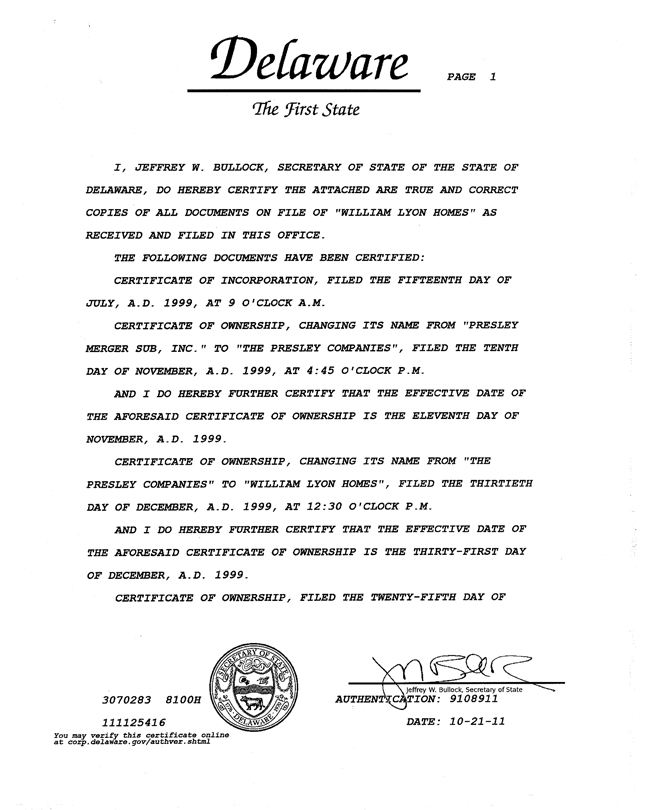 Example Of Certificate Of Incorporation
