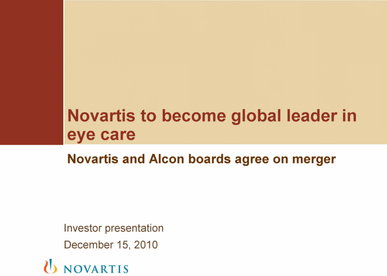 Alcon novartis merger tax treatment upmc highmark deal