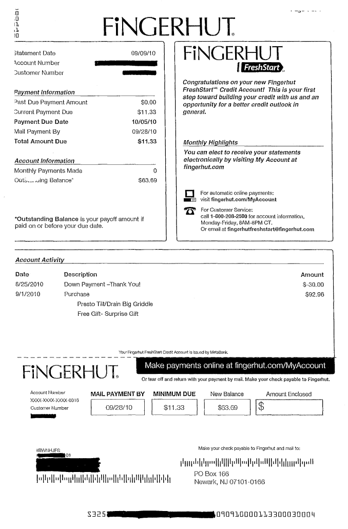 Gettington Payment Chart