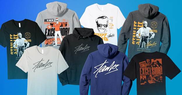 A group of sweatshirts with different designs

Description automatically generated
