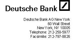 Bank letterhead deutsche Deed of