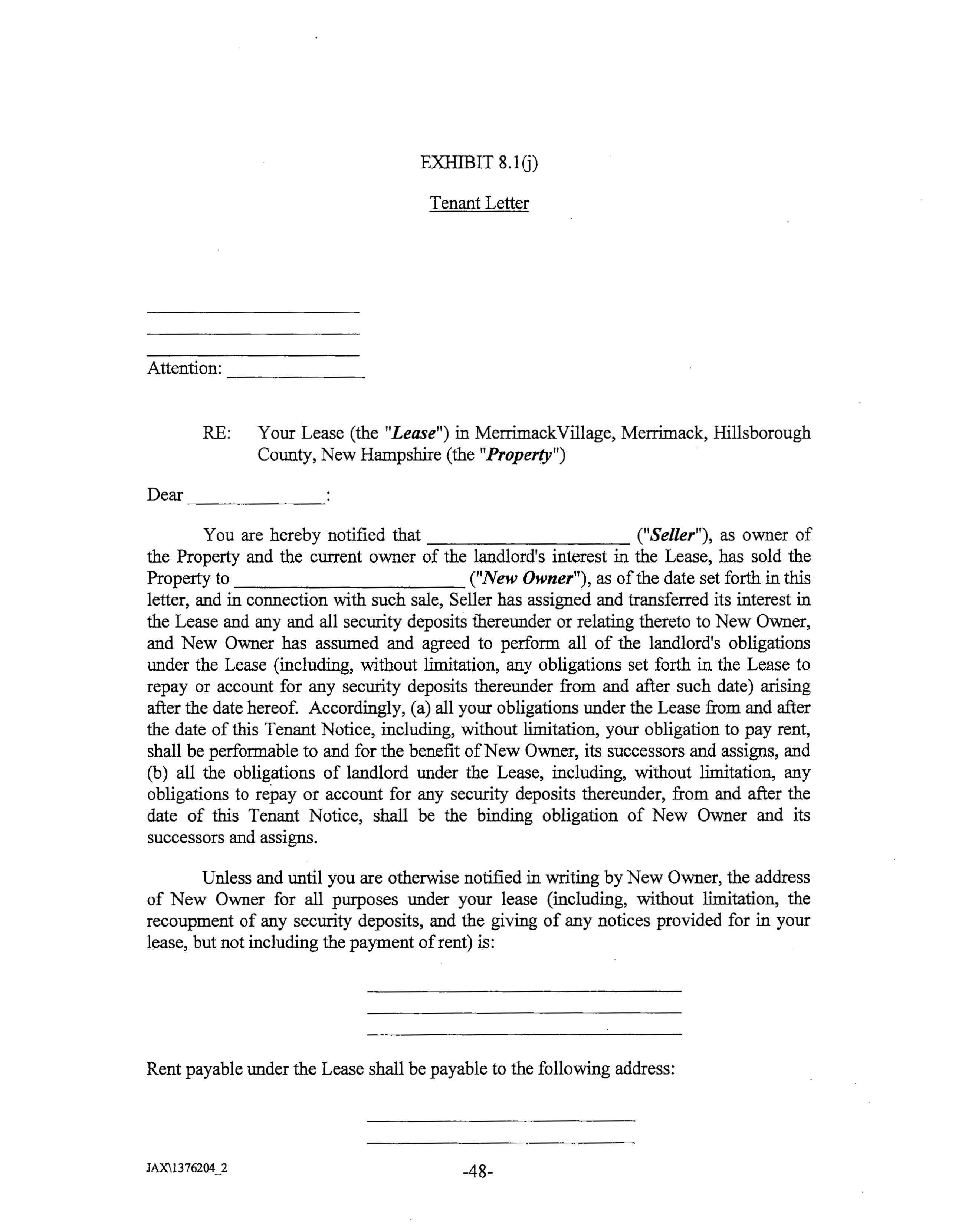 Security Deposit Dispute Letter from www.sec.gov