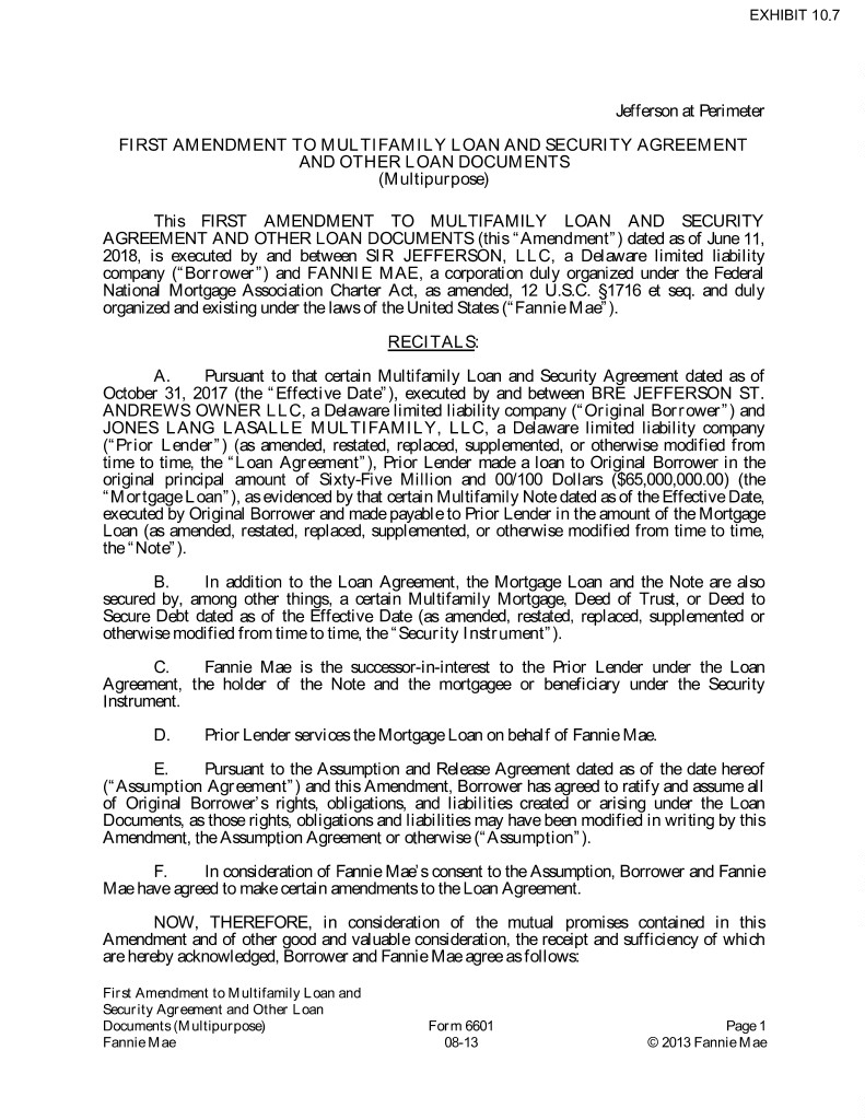 Mortgage Assumption Agreement Template from www.sec.gov