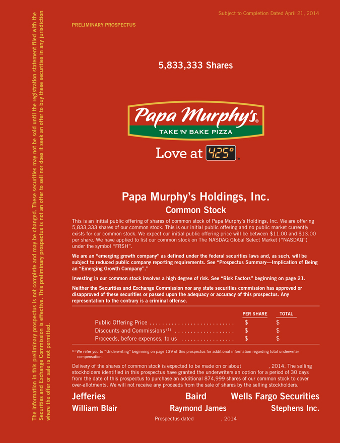 Papa Murphy S Pizza Size Chart