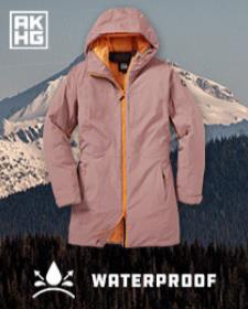 A pink jacket with a hood

Description automatically generated