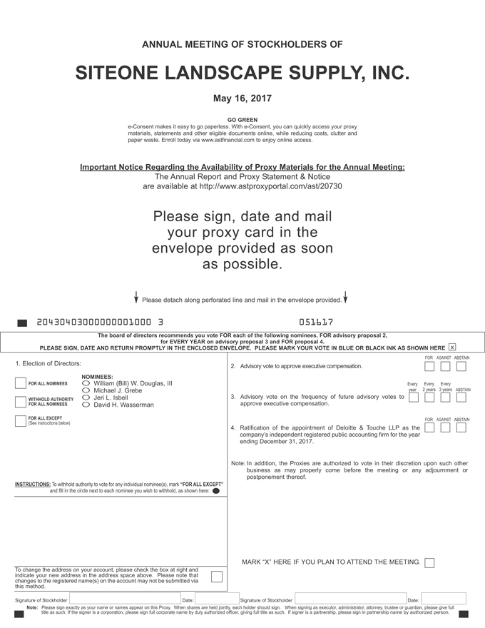 Def 14a, Siteone Landscape Supply Salary