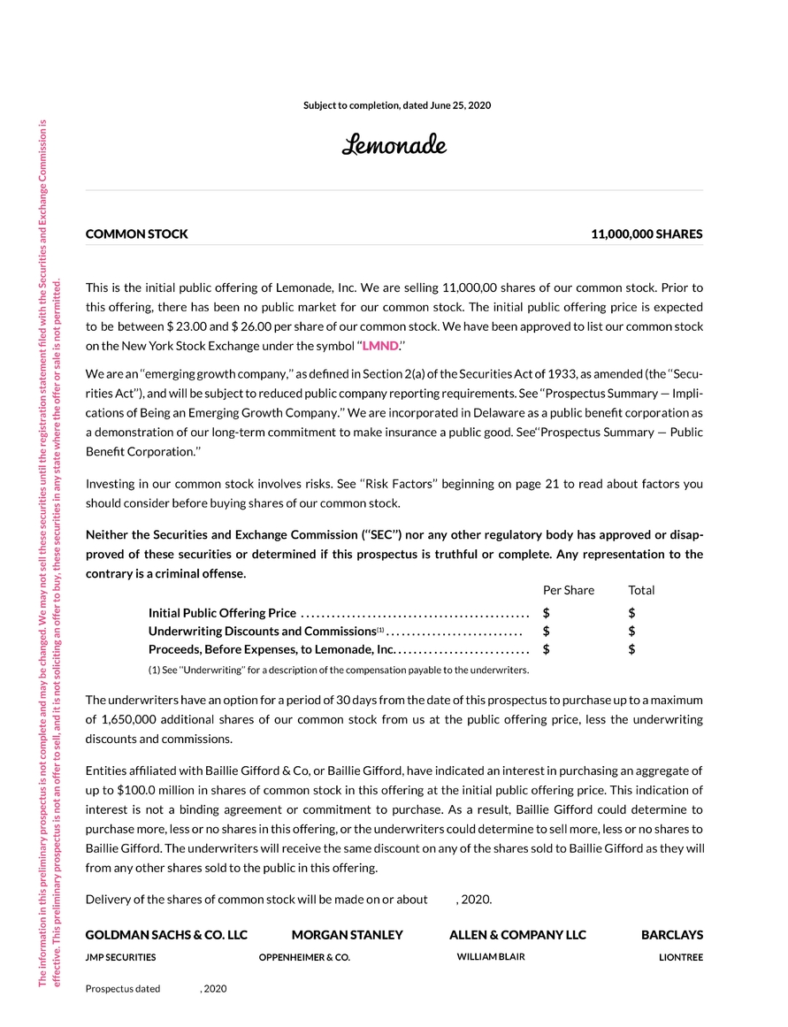 S 1 A 1 A2241899zs 1a Htm S 1 A As Filed With The Securities And Exchange Commission On June 25 2020 Registration No 333 239007 United States Securities And Exchange Commission Washington D C 20549 Amendment No 3 To