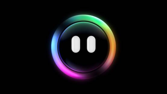 A colorful circle with white buttons

Description automatically generated