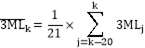 Formula:3MLk=121??j=k-20k3MLj