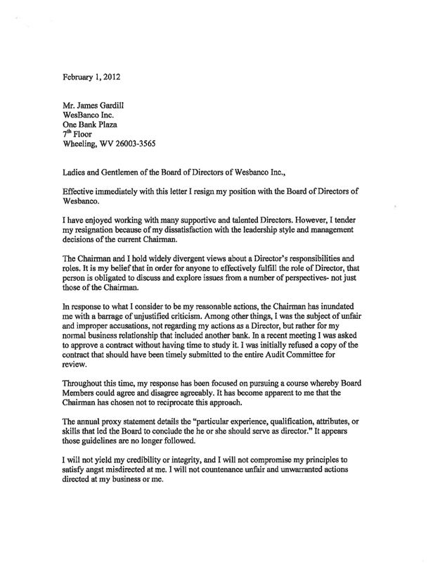 Resignation From Board Letter from www.sec.gov