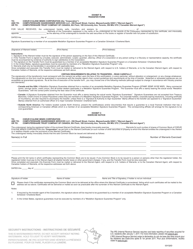 Computershare standard transfer form