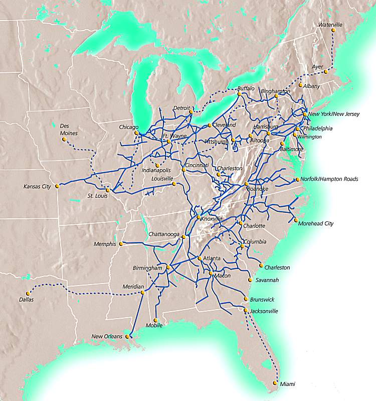 Norfolk Southern System Map