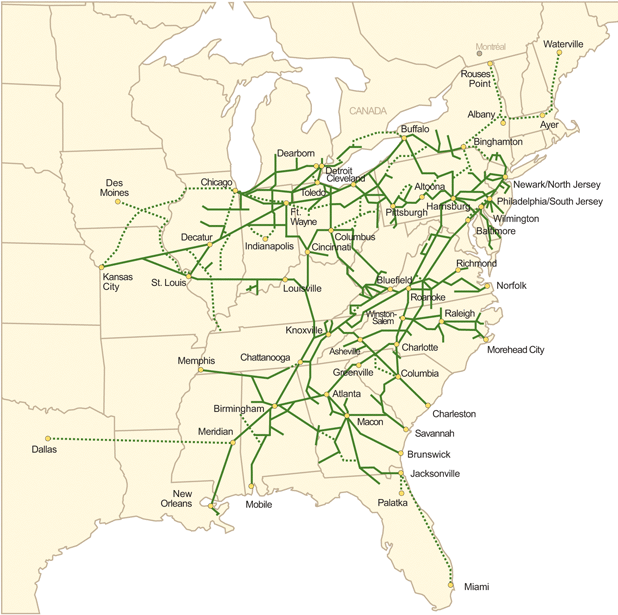 Norfolk Southern Railway Route Map