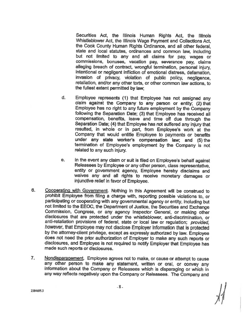 8-k agreement employment Page 8