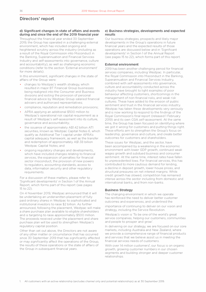 Ex 1 2 A19 7ex1 Htm Ex 1 Exhibit 1 19 Annual Report It Matters Graphic Help When It Matters Our Commitment To Helping Started In 1817 When Westpac First Opened Its Doors Helping To Build A Fledgling Colony S Diversified Economy And Its Own