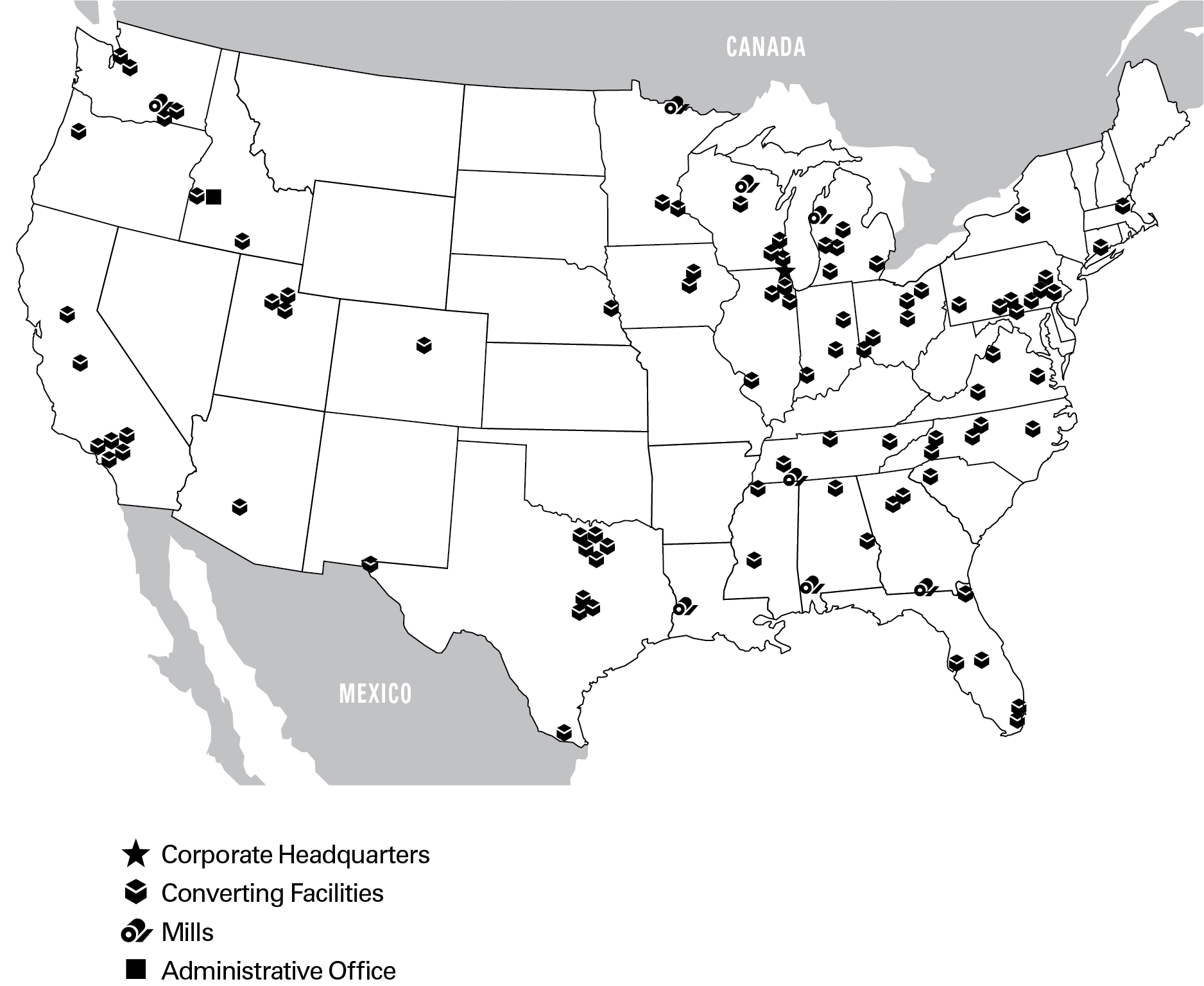 Packaging Corp. of America map
