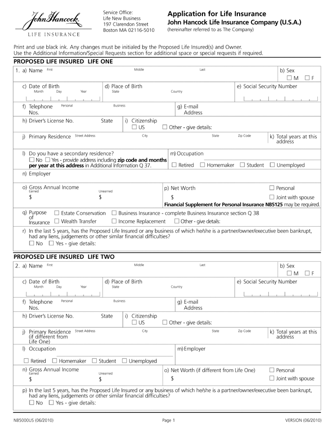 Life Insurance Application Form - 2 Free Templates in PDF ...
