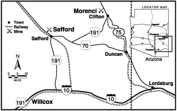 Morenci and Safford Map