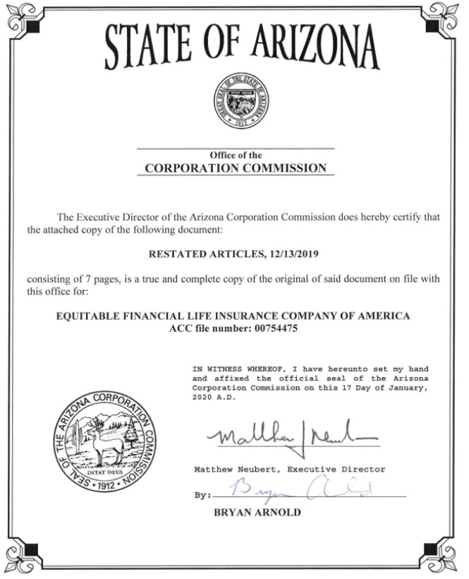 Arizona Articles of Incorporation