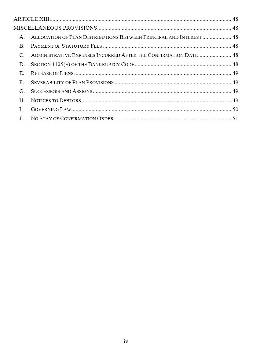 Table of Contents iv