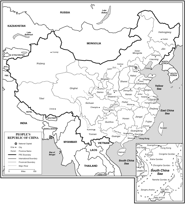 (MAP OF THE PEOPLE'S REPUBLIC OF CHINA)
