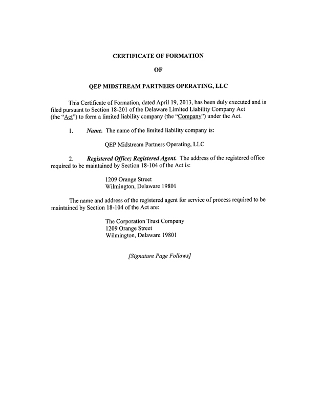 Delaware llc act certificate of formation