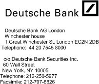 (DEUTSCHE BANK LOGO)