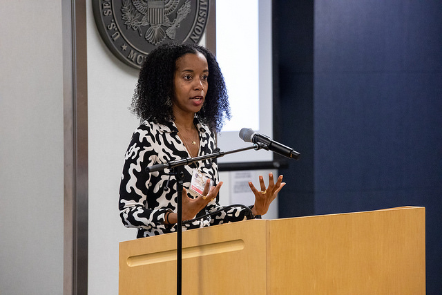 Dr. Winnette McIntosh Ambrose speaking at Caribbean American Heritage Month