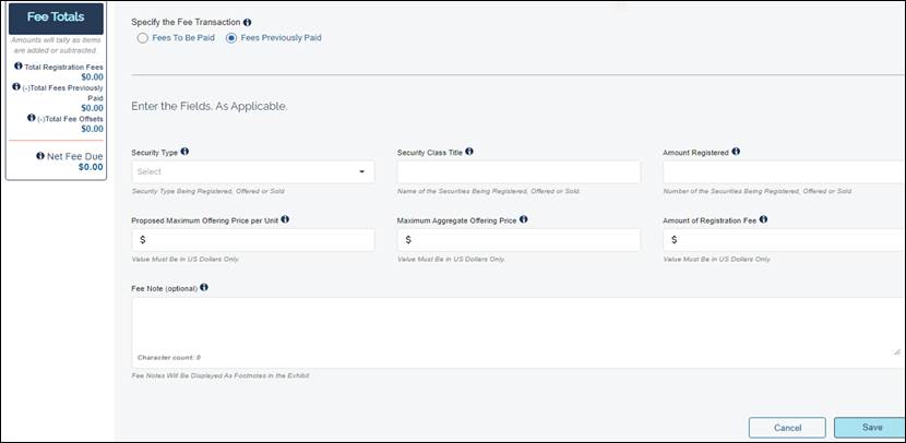 SEC.gov | EDGAR Filing Fee Modernization: Topics of Frequent Inquiry