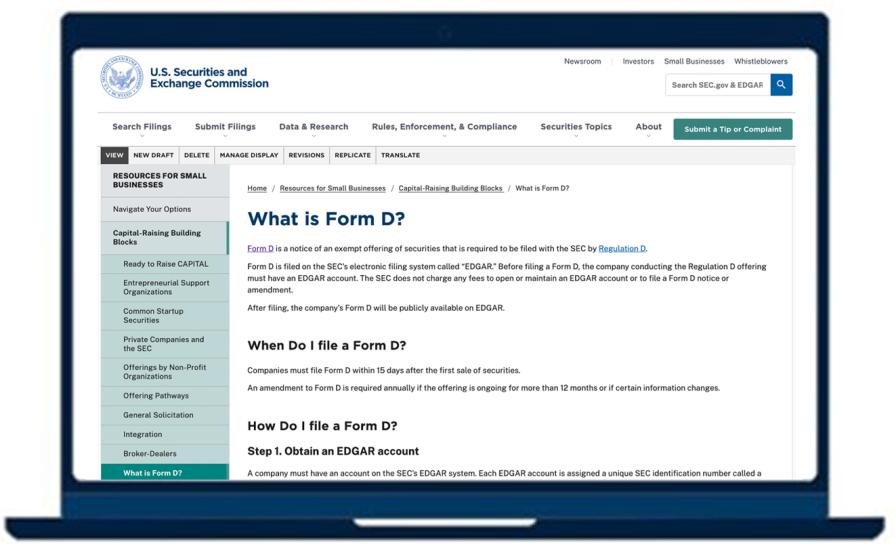 OASB Form D Screenshot large
