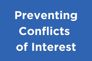 Graphic stating "Preventing Conflicts of Interest"